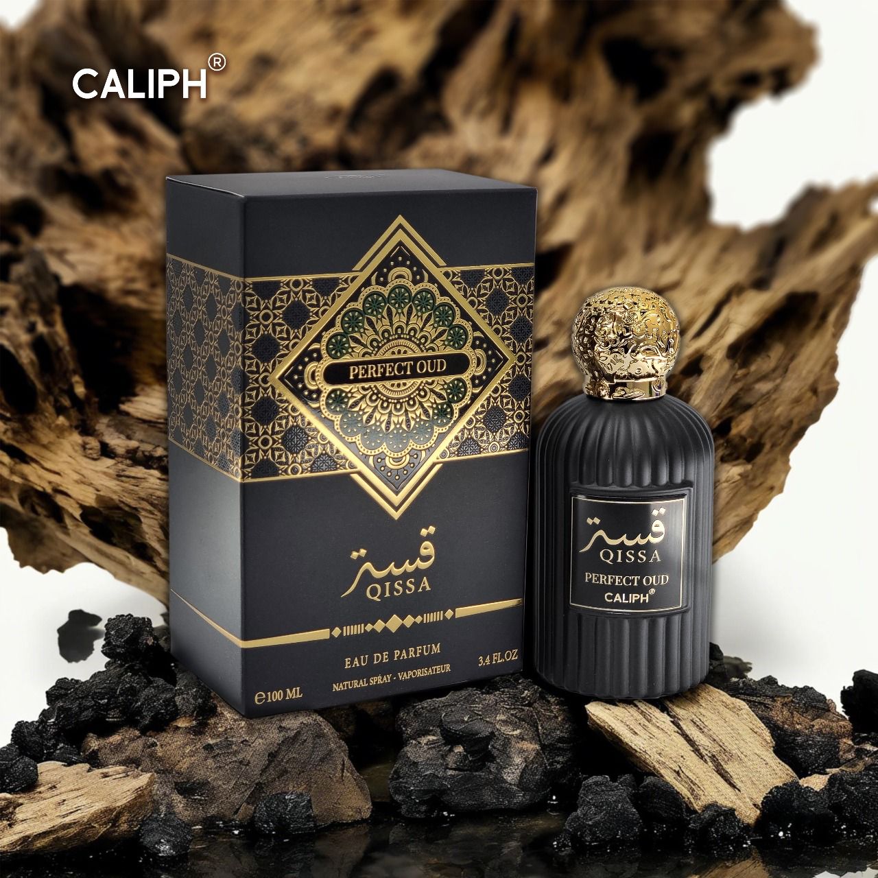 Qissa Perfect Oud Eau de Parfum 100ml – Premium Rich & Long-Lasting Oud Fragrance, 12-14 Hour Wear