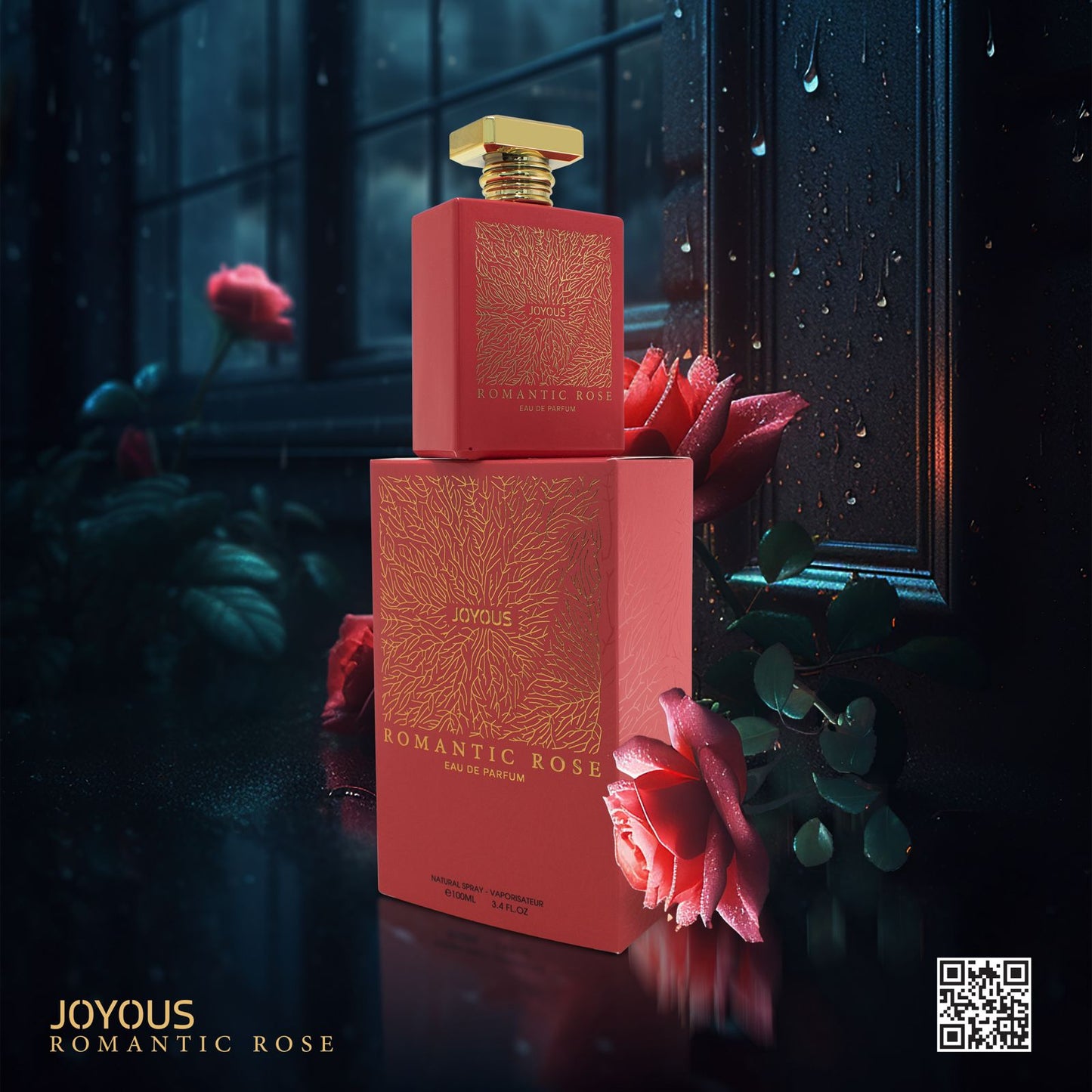 Romantic Rose Eau de Parfum 100ml – Elegant & Fresh Floral Fragrance, 12-14 Hour Long-Lasting Scent